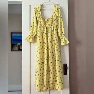 WEWOREWHAT yellow smock off the shoulder dress